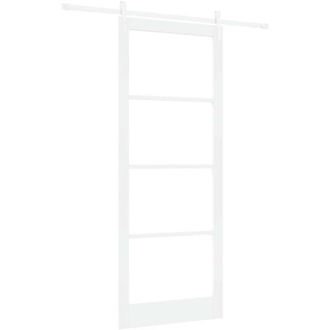 vidaXL Puerta Deslizante Manual Blanco 93 X 232 Cm Madera Y Metal Vidaxl