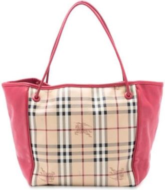 Burberry Pre-owned Tote Bags, female, Multicolor, Size: ONE SIZE Pre-owned Canvas Shoulder Bag