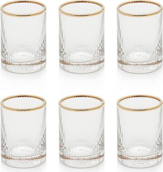 Zodax Set of 6 Optic Shot Glasses in Clear/Gold at Nordstrom Rack