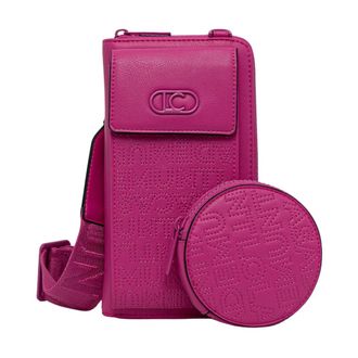 Lola Casademunt Portemonnee met rits en logo-reli&euml;f - Dames - Accessoires - Roze - Maat: ONE Size Poliester