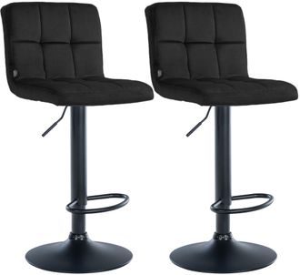Clp Clp - Set De 2 Taburetes De Bar Peru En Terciopelo Negro Negro