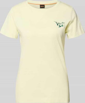 Boss Orange by Hugo Boss BOSS Orange Regular Fit T-Shirt aus reiner Baumwolle Modell C-Elove_4 in Hellgruen, Gr&ouml;&szlig;e XS