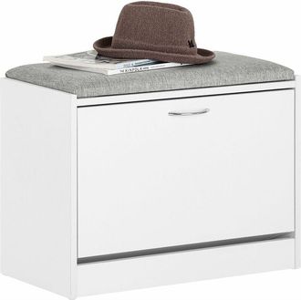 SoBuy Banco Zapatero con 1 Solapa Banco de almacenamianto con cojín Acolchado de Asiento 60 x 30 x 46 cm FSR16-HG SoBuy ES
