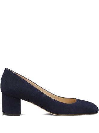 Stuart Weitzman block-heel suede sandals - NICE BLUE