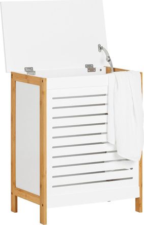 SoBuy Cesto Portabiancheria, Organizzazione Lavanderia,bianco, Fss66-wn,it - Sobuy