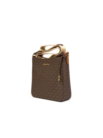Michael Kors Logo-Printed Coated Canvas Crossbody Bag - Brown