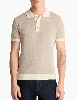 Remus Uomo Mens Remus Uomo Knitted Polo Shirt CREAM - Size: 38