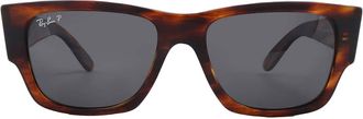 Ray-Ban Ray Ban Carlos Polarized Black Rectangular Unisex Sunglasses RB0947S 954/48 56
