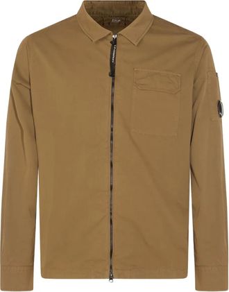 C.P. Company Camicia con zip - Marrone