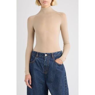 Alaia Second Skin Seamless Bodysuit in Mastic at Nordstrom, Size 10 Us