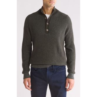 Amicale Cashmere Rib Cashmere Mock Neck Sweater in Olvgy at Nordstrom Rack, Size X-Large