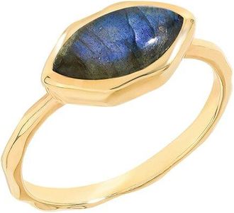 Tiramisu 14K Over Silver 2.38 Ct. Tw. Labradorite Solitaire Ring