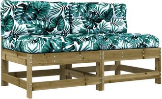 vidaXL Vidaxl - Sof&aacute;s centrales con cojines 2 uds madera de pino impregnada