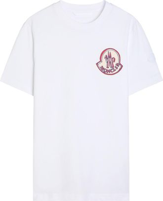 Moncler Logo-print Cotton T-shirt - White - Xxl