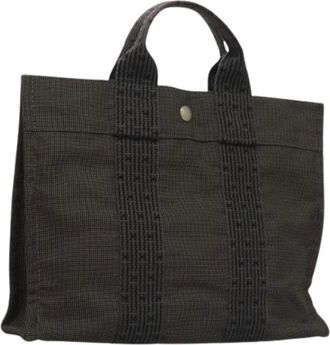 Herm&egrave;s Pre-owned Tote Bags, female, Gray, Size: ONE SIZE Pre-owned Vintage Canvas Tote Bag
