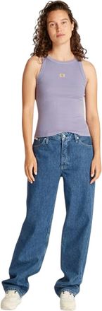 Calvin Klein Geribbelde, slanke tanktop voor dames (Violet)