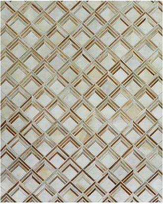 Exquisite Rugs Natural Hide Handmade Leather Hide Area Rug