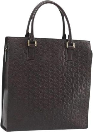 Celine Pre-owned Vintage Canvas Tote Bag - Dames - Vintage Shopper - Bruin - ONE Size - Leer - Vintage