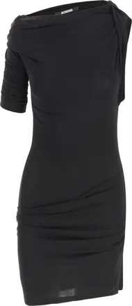 Jacquemus Draped Mini Dress with Three-Quarter Sleeves