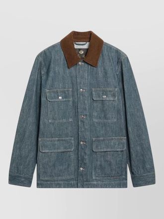 Loro Piana jacket corduroy collar front pockets
