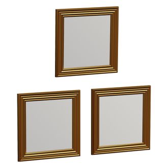 Dmora Espejo Ferno, Modular, Set De 3, Forma Rectangular, 40x40h Cm Oro