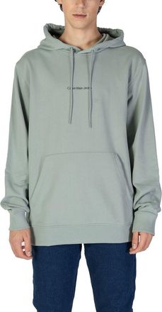 Calvin Klein Jeans Mens Relaxed Fit Logoprint Hoodie - Silver Cotton - Size EU 54 (Mens)