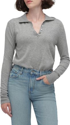 Favorite Daughter The Cleo Merino Wool Blend Henley Sweater in Heather Grey at Nordstrom, Size X-Small