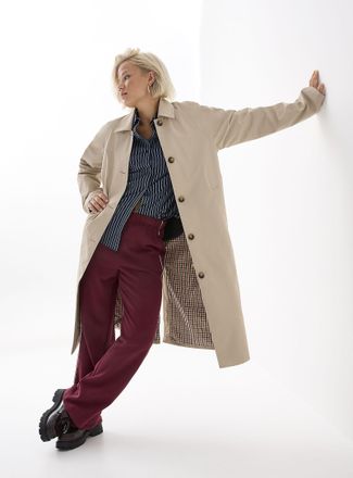 Twik Womens Patterned-lining trench coat