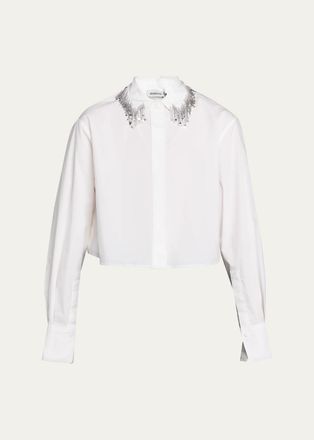 SIMKHAI Renata Embellished Button-Front Shirt