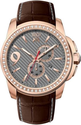 Jivago Watches Gliese Gray Dial Brown Leather Mens Watch JV1532