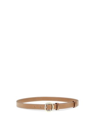Jacquemus Womens Salon Slim Leather Belt Light Brown 2 Calf Bos Taurus E Braces