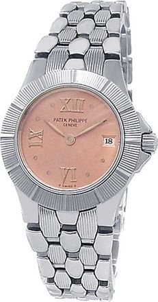 Patek Philippe Pre-owned Patek Philippe Neptune Quartz Pink Dial Ladies Watch 4880/1A