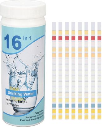OEM 100 Tiras Reactivas 16 En 1 Para An&aacute;lisis De Agua De Acuario, Piscina Y Agua Potable - Kit De An&aacute;lisis De Calidad Del Agua