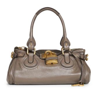Chlo&eacute; Handbags, female, Gray, Size: ONE SIZE Padlock Top-Handle Handbag