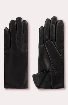 Seymoure Classic Kelly Leather Cashmere Lined Gloves in Black at Nordstrom, Size Medium