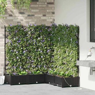Berkfield Home Garden Planters with Water Irrigation System 5 pcs Black
