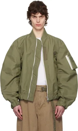 sacai Layered Bomber Jacket サイズ3 sacai Khaki Layered Bomber Jacket Sacai