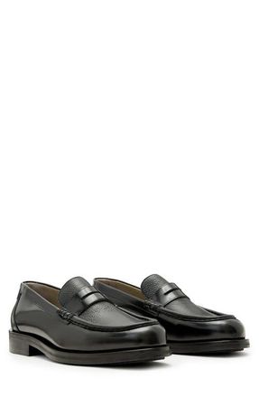 AllSaints Bloom Penny Loafer in Black at Nordstrom, Size 12
