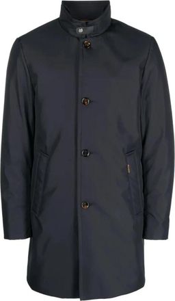 Moorer Bond-WI Coat - Heren - Mantel - Blauw - S - Leer - Jassen