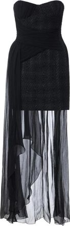 Elisabetta Franchi Tweed Jurk met Strik - Dames - Feestkleedjes - Zwart - XL - Tweed - Kleedjes