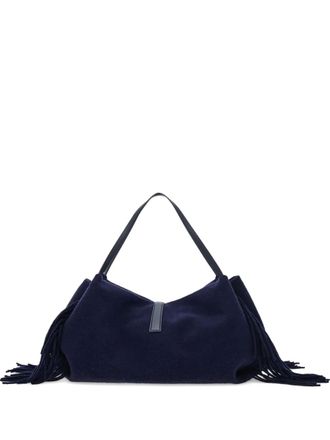 Ferragamo Grote shopper verfraaid met franje - Blauw