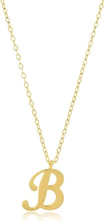 MAX + STONE 10k Solid Yellow or White Gold Dainty Script Initial Extendable Necklace