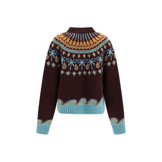 Alanui Womens Bordeaux Wool Oves Aries Sweatshirt Clothing