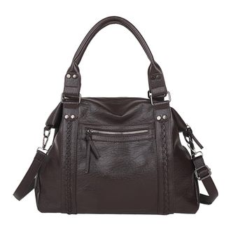 Generic PU Leather Shoulder Bag Women Crossbody Bag Tote Handbag for Work Travel(Coffee) (Coffee)