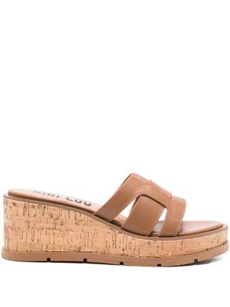 Bibi Lou 65mm Holly leather sandals - women - Calf Leather/Rubber/Calf Leather - 38 - Brown