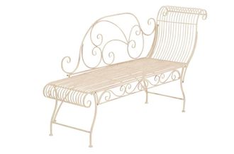 Clp Banco de jard&iacute;n de estilo chaiselongue en Metal Crema antiguo
