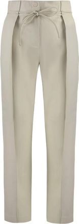 Yves Salomon Leren lamsleren broek met riem - Dames - Slim Fit Broeken - Beige - S - Leer - Broeken