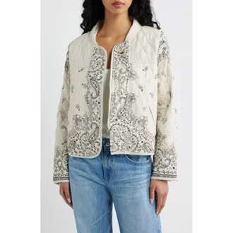dRA Carlos Quilted Jacket in Paisley Cream at Nordstrom, Size X-Small