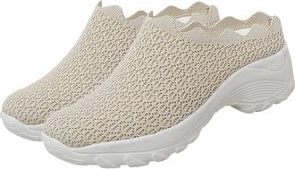 Yardwe Heighten Casual Shoes Women Men Slip-on Thick Sole Breathable Non-Skid Leisure Footwear Beige Size 40 Suitable for Outdoor Work and Daily Wear