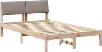 vidaXL Estructura De Cama Con Cabecera Marr&oacute;n Y Taupe 120 X 200 Cm Vidaxl